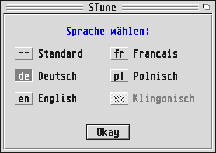 Einstellmöglichkeiten zum Bereich Sprache