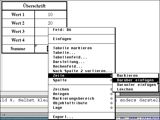 Zeilen und Spalten einfach hinzufügen