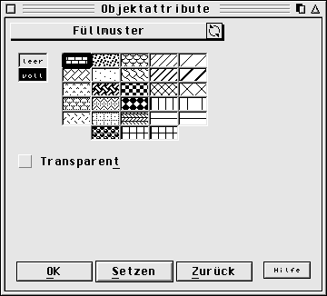 Einstellung von Füllmustern