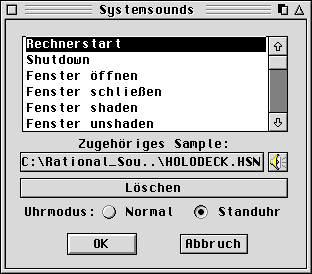 Das Einstellen der Systemsounds