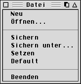 Das Men&uuml; Datei