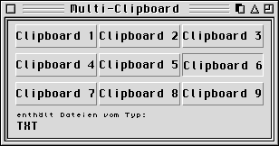 Das Standard-Fenster von Multi-Clipboard